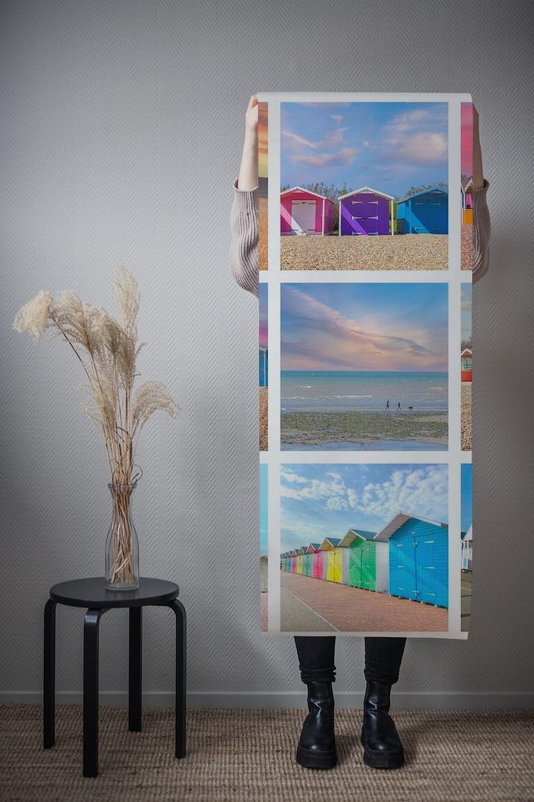 Beach Hut Medley wallpaper roll