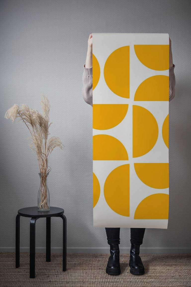 Yellow Bauhaus behang roll