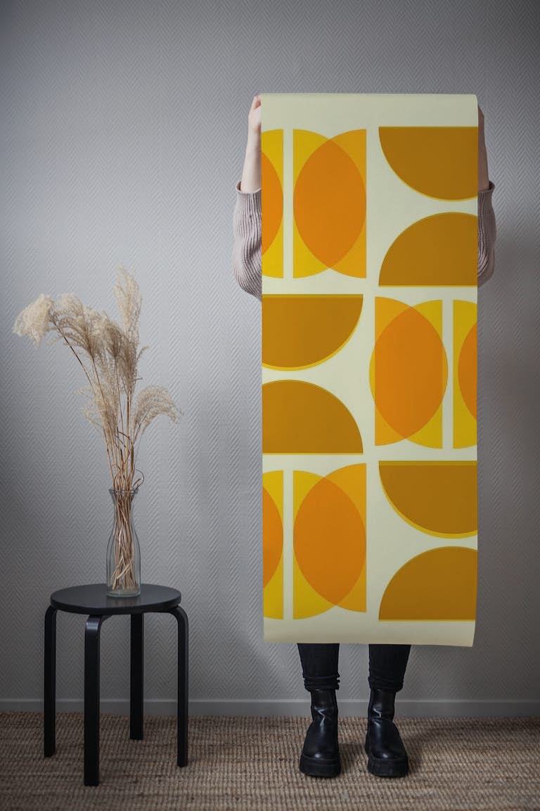 Golden Bauhaus Cutouts wallpaper roll