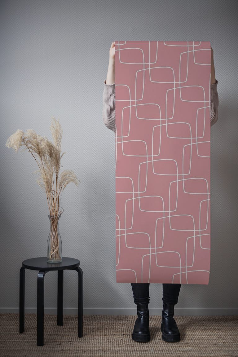 Retro pattern - Soft pink papel de parede roll