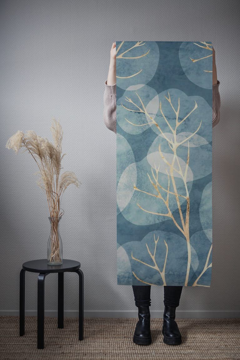 Midwinter Leaf - Cyanotype behang roll