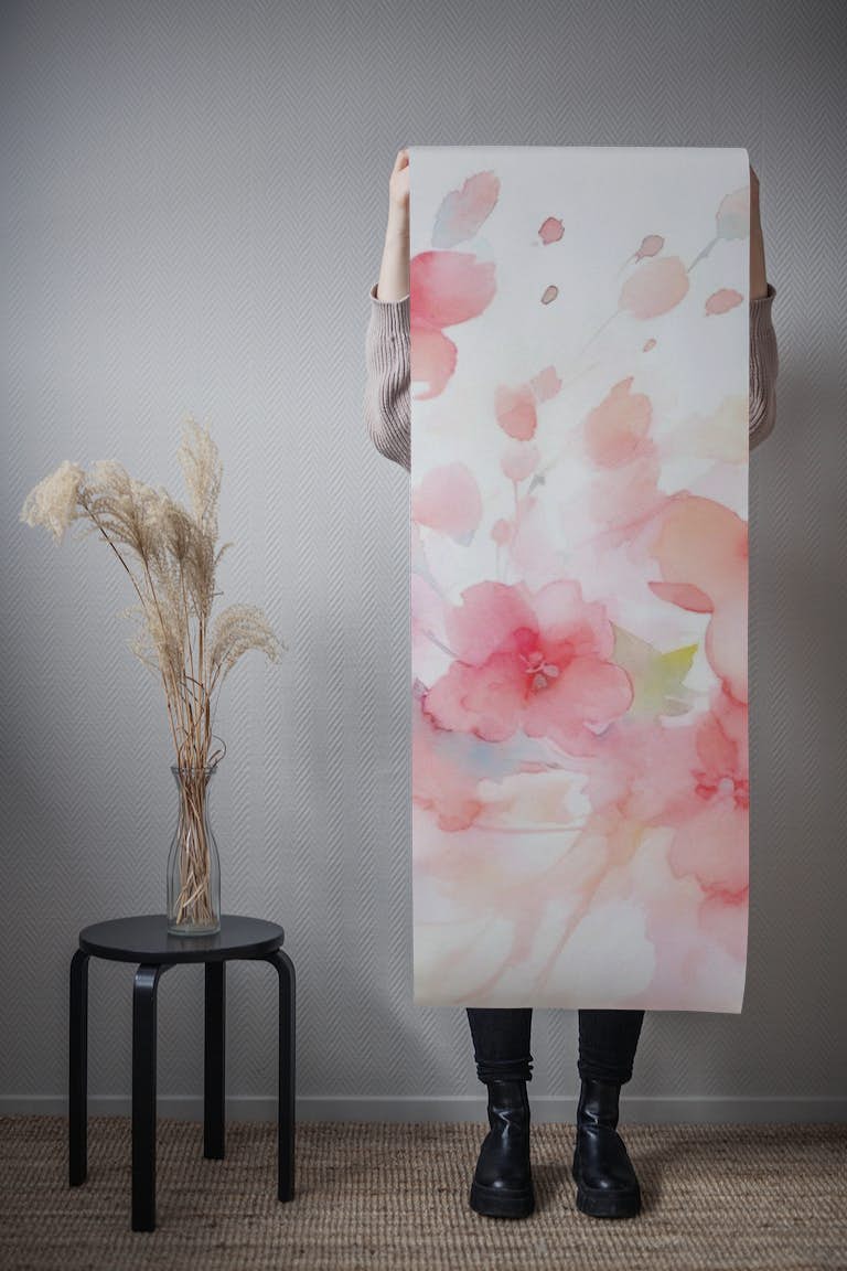 Sakura - Abstract Watercolor Cherryblossoms carta da parati roll