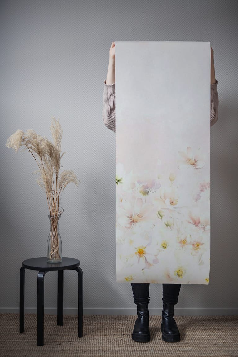 Blush Wildflower Meadow wallpaper roll