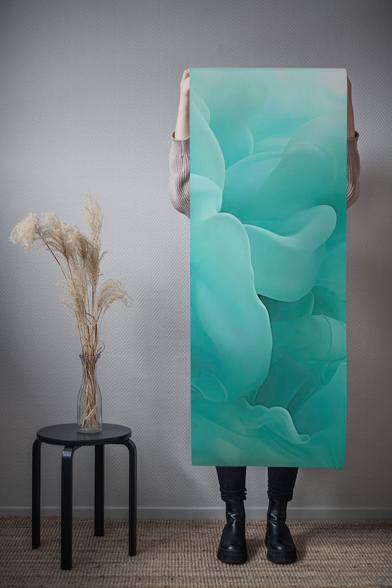 Ethereal Fluid Dreams Turquoise Teal wallpaper roll