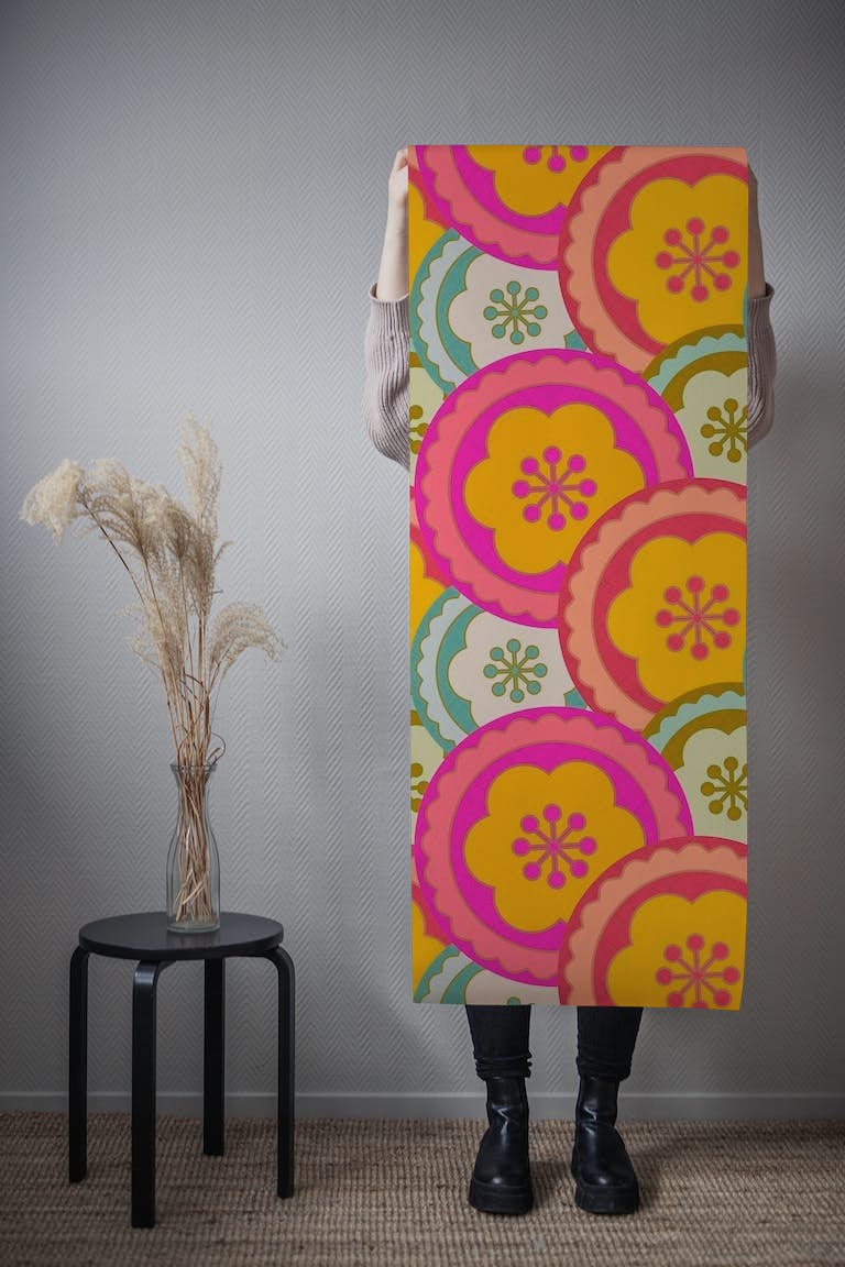 Groovy Mid Century Flowers tapety roll