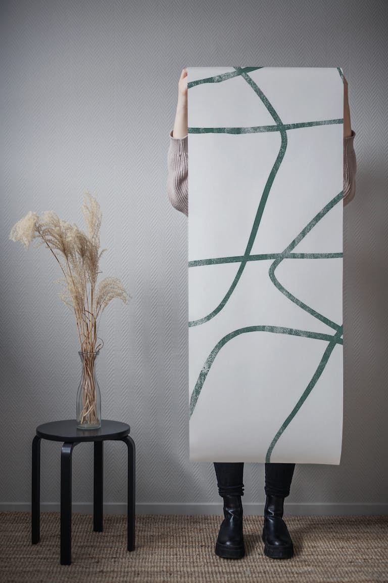 Abstract Shapes Green tapeta roll