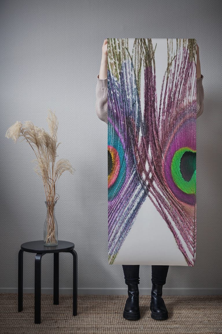 Colorful Peacock Feather behang roll