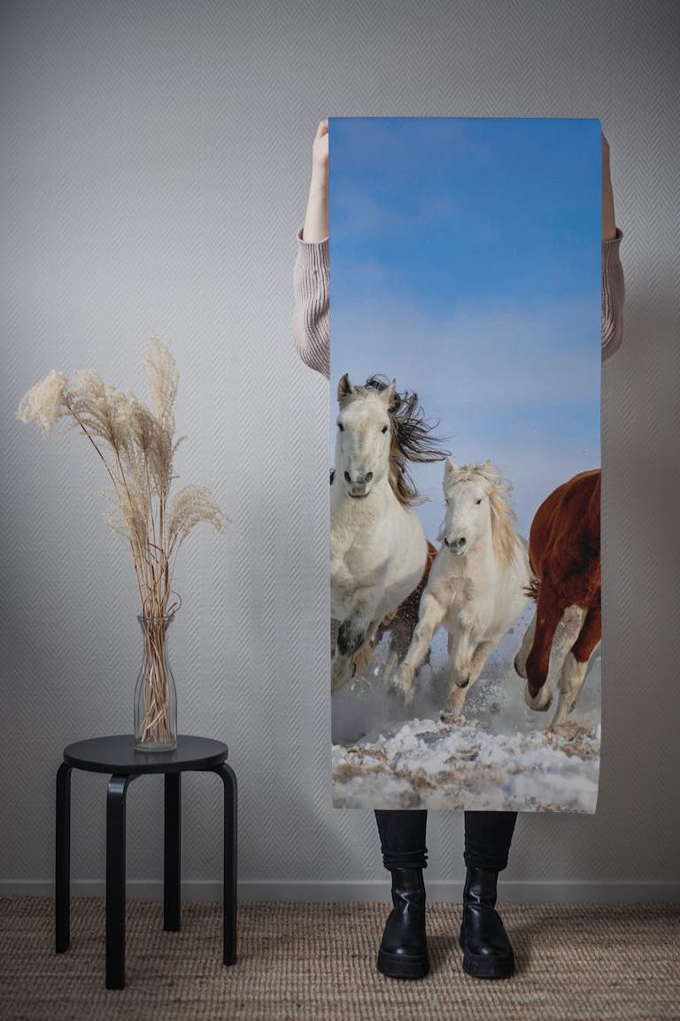 Mongolia Horses papiers peint roll