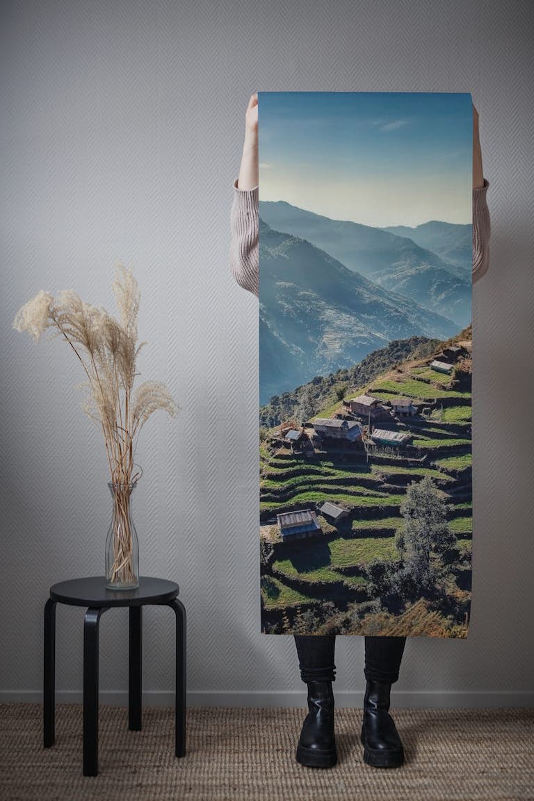 Nepalese landscape wallpaper roll