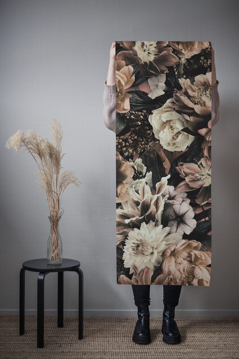 Floral Baroque Opulence Ivory Beige wallpaper roll