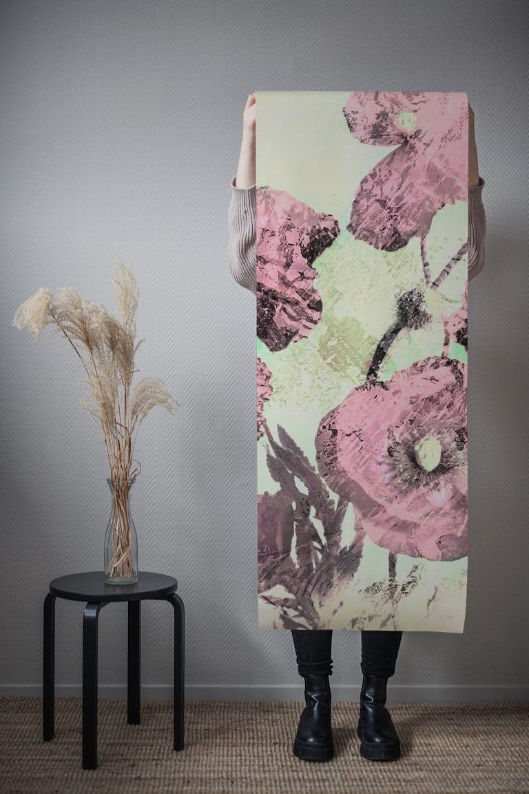 Retro Floral behang roll
