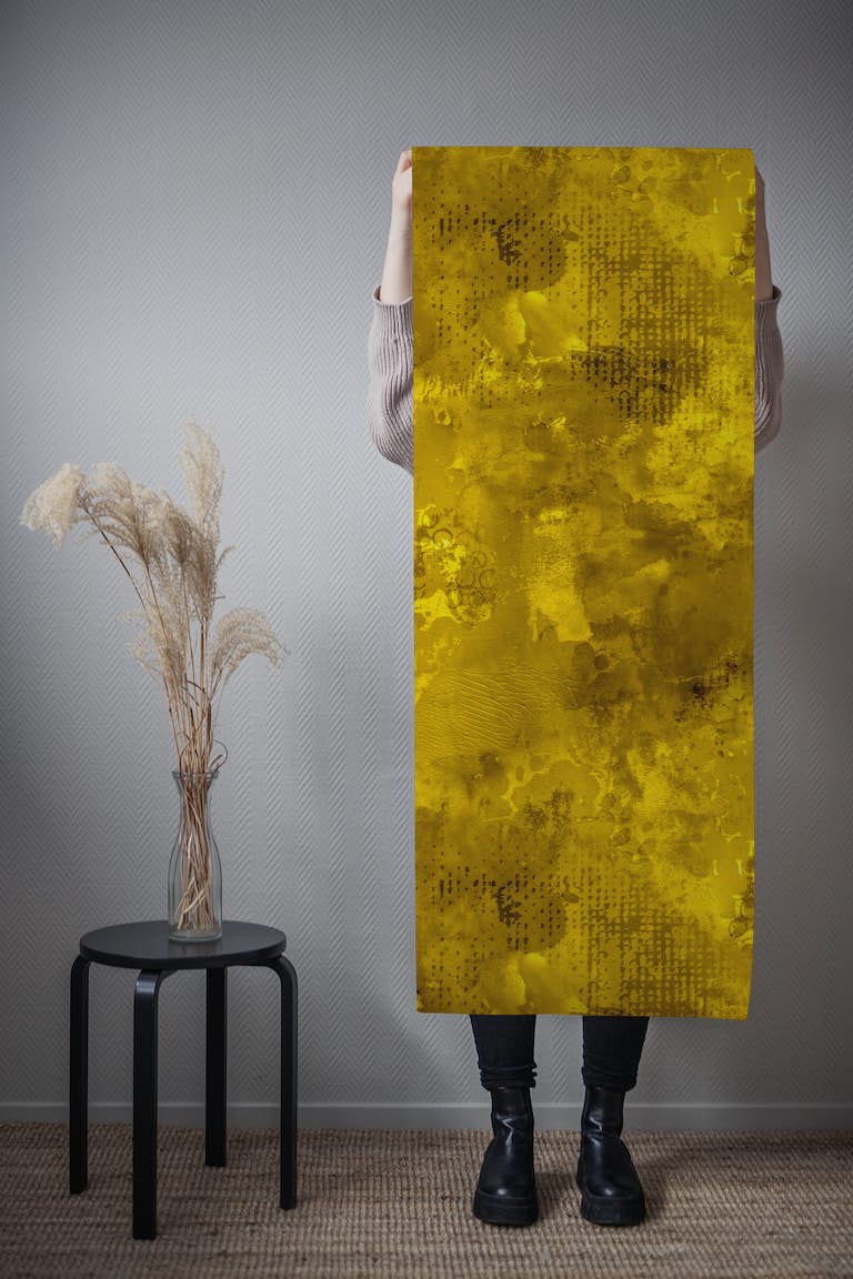 Modern Abstract Yellow Paint Texture behang roll