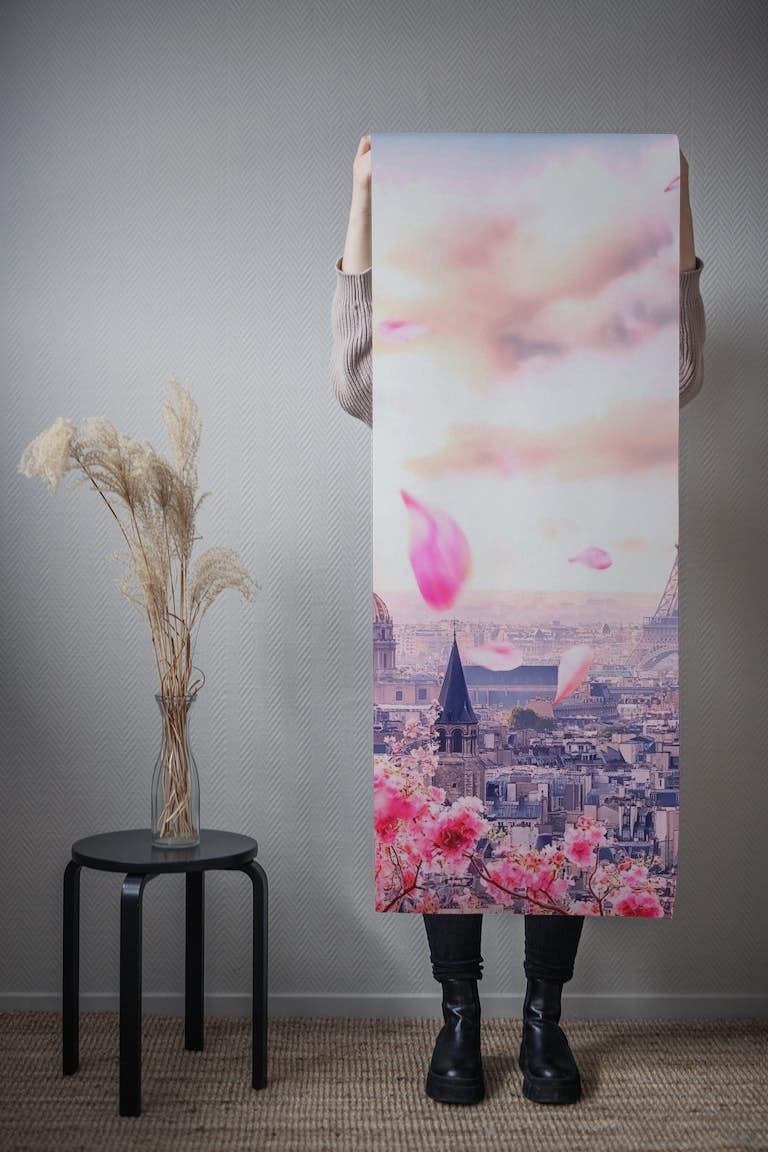 Pink Paris tapete roll