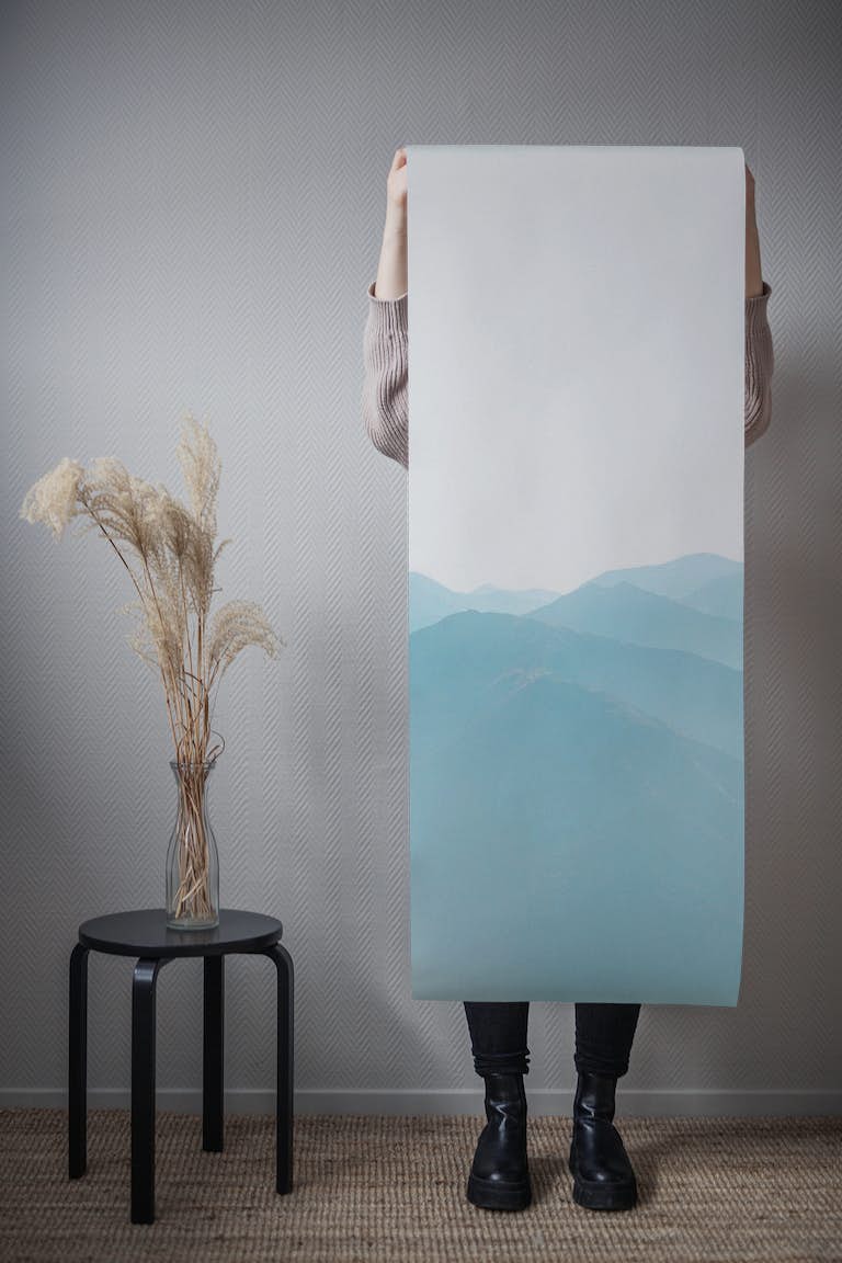 Mountain Mist Blue wallpaper roll
