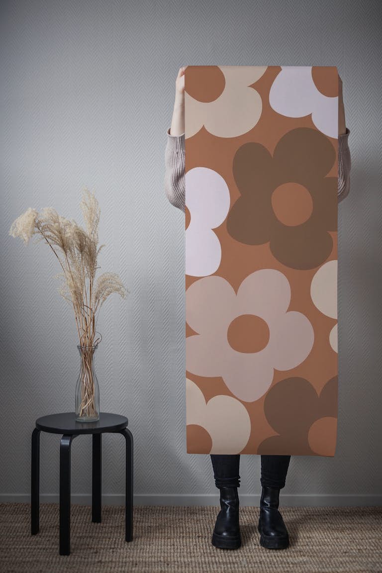 Retro Fall Daisies 2 wallpaper roll