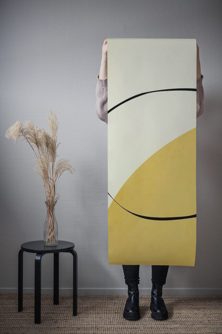 Abstract Yellow Vision In papel de parede roll