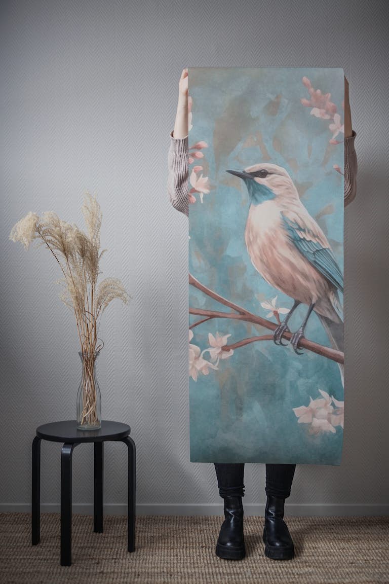 Spring Bird With Blooms papel pintado roll