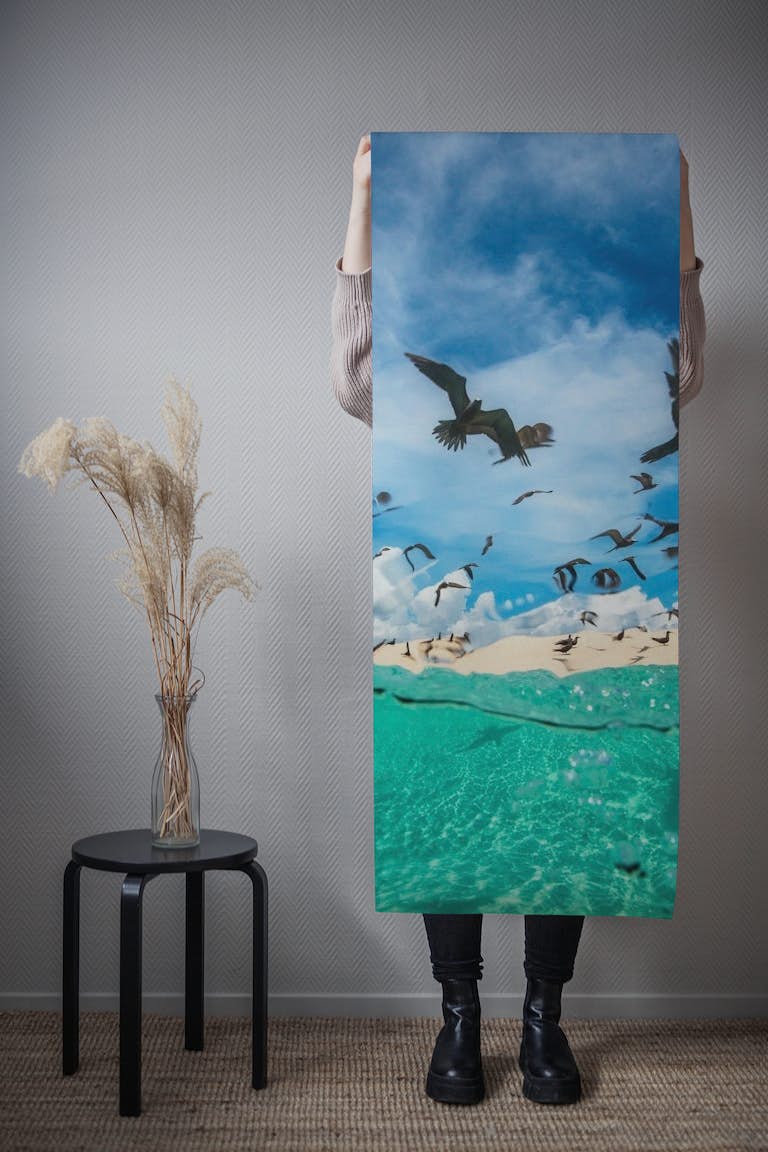 Ocean bird behang roll