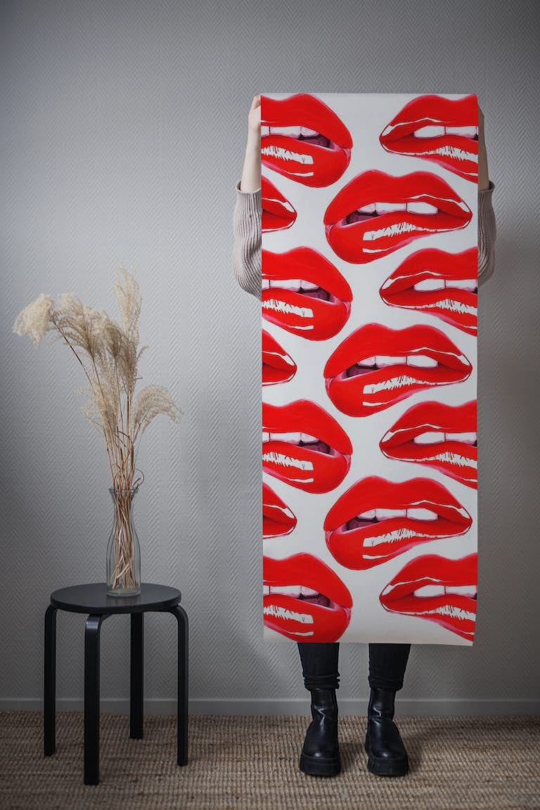 Red lips tapety roll