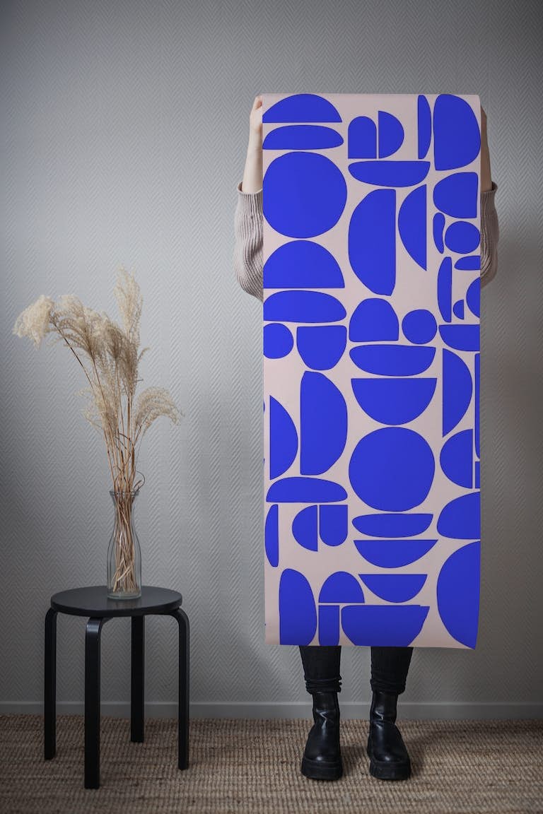 Blue Cutout Rounds wallpaper roll