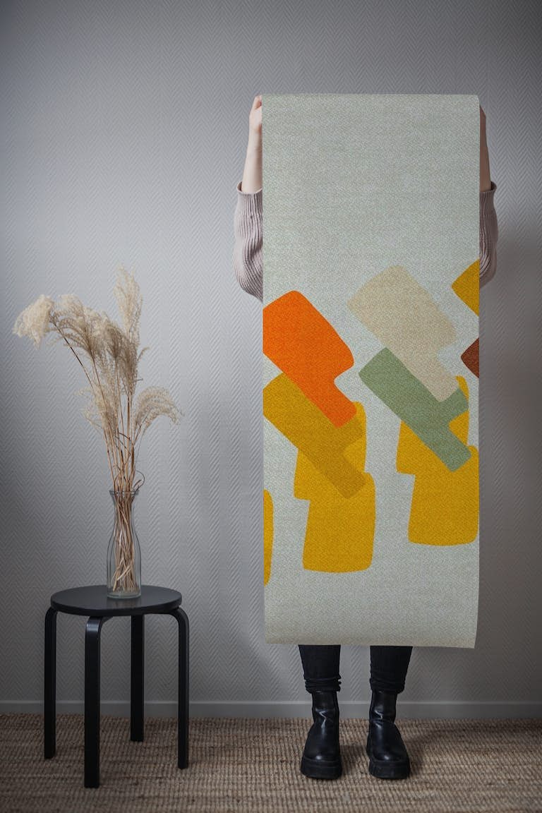 Unusual Mid-Century Modern Geometric Abstract papel de parede roll