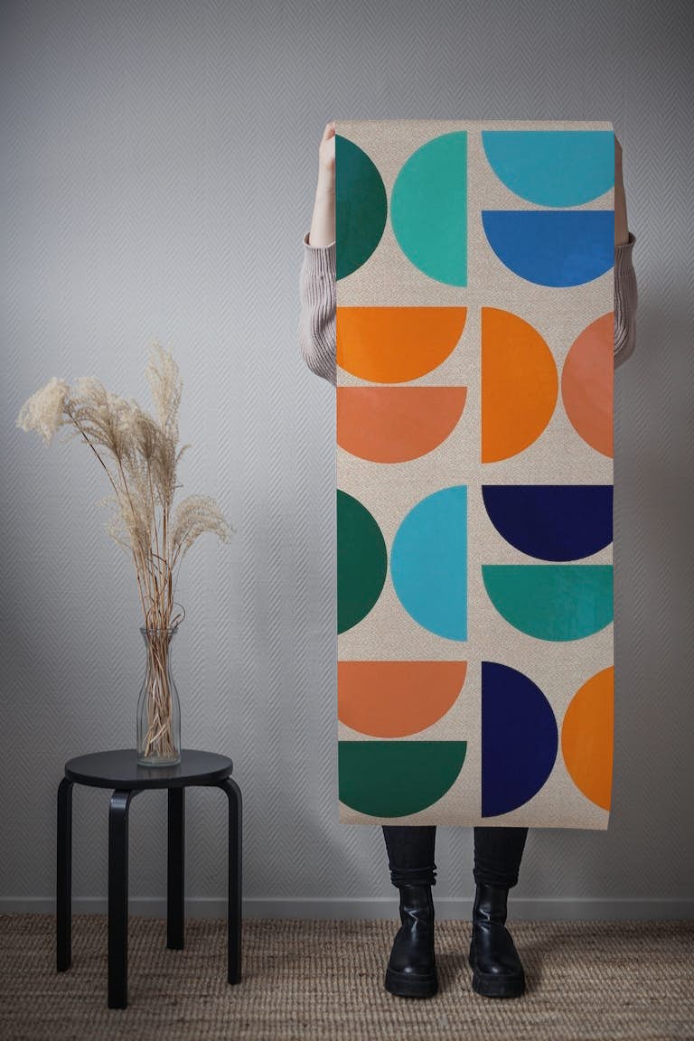 Vibrant Watercolor Bauhaus papel pintado roll
