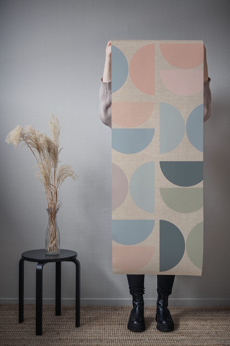 Muted Pastel Bauhaus wallpaper roll