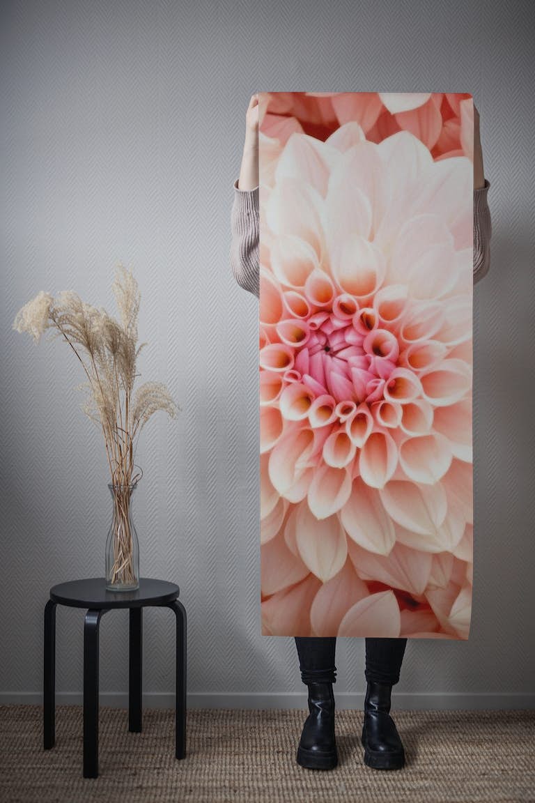 Opulent Baroque Peach Flowers wallpaper roll