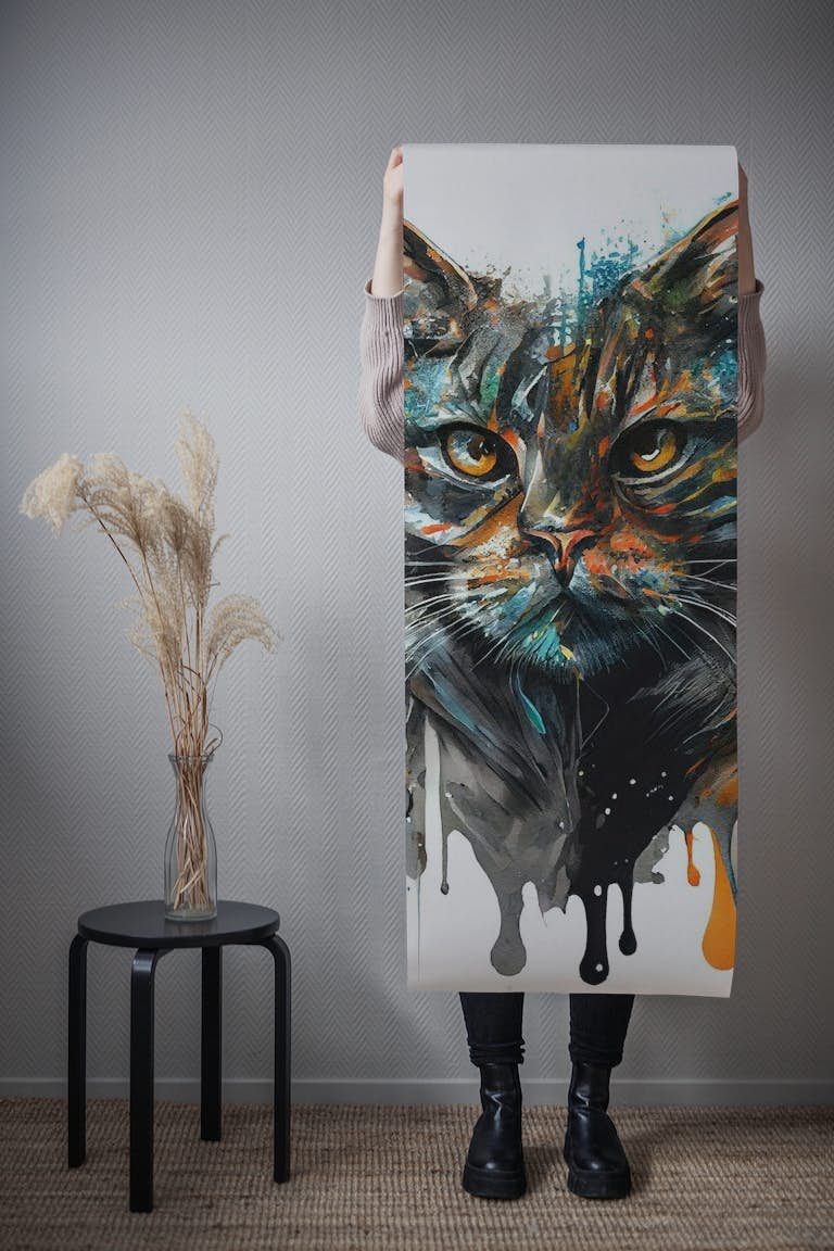 Watercolor Cat behang roll