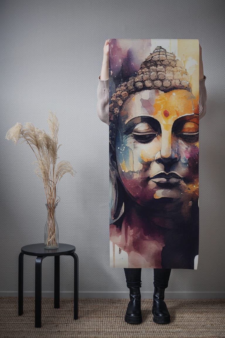 Watercolor Buddha #2 wallpaper roll
