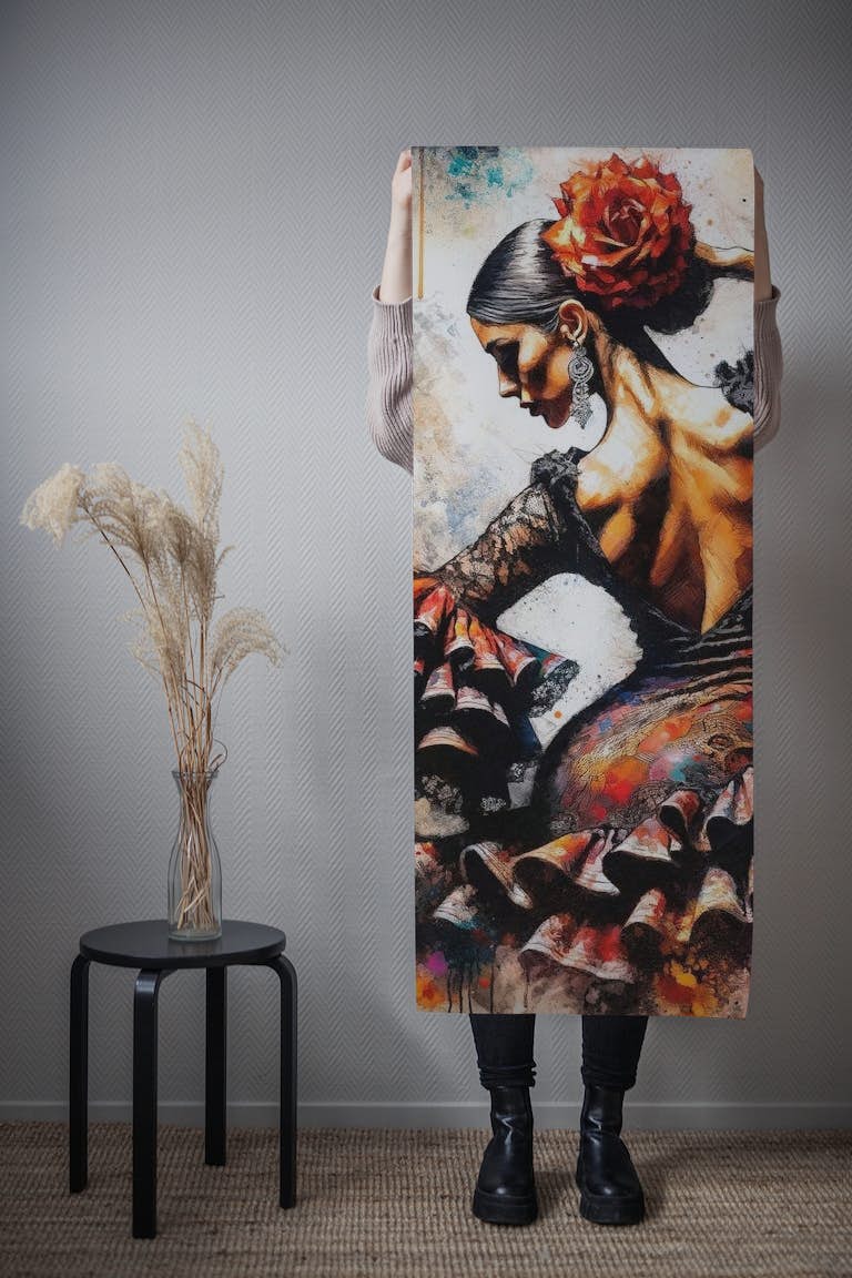 Watercolor Flamenco Dancer #4 tapetit roll