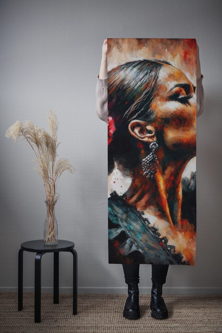 Watercolor Flamenco Dancer #5 wallpaper roll