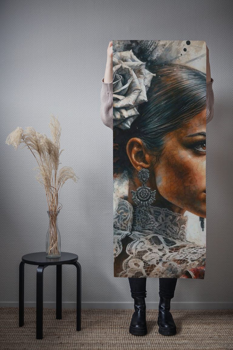 Watercolor Flamenco Dancer #3 wallpaper roll