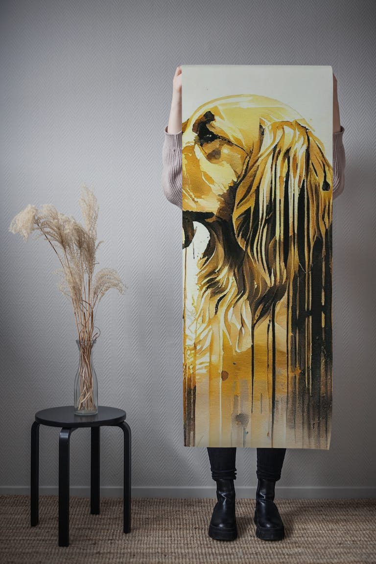Watercolor Golden Retriever Dog wallpaper roll