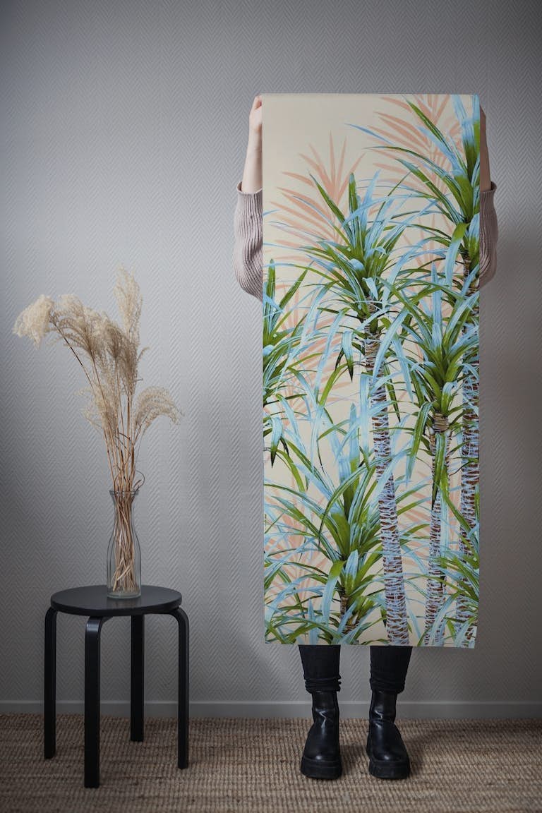 Pastel palm trees wallpaper roll