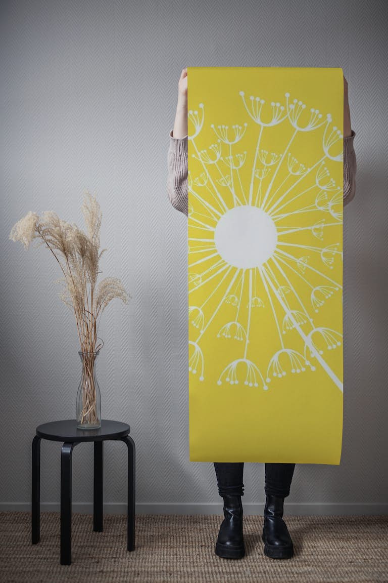 Large Scale Dandelion Mustard Yellow tapety roll