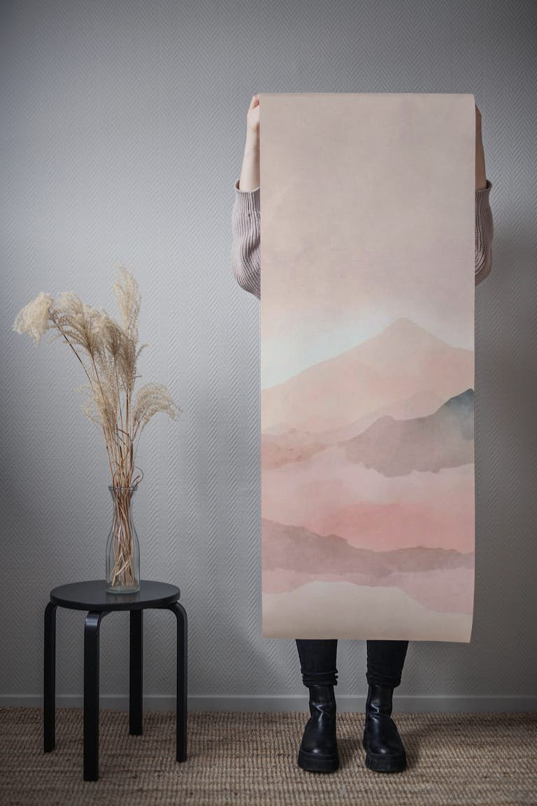Misty Landscape Watercolor Art tapet roll