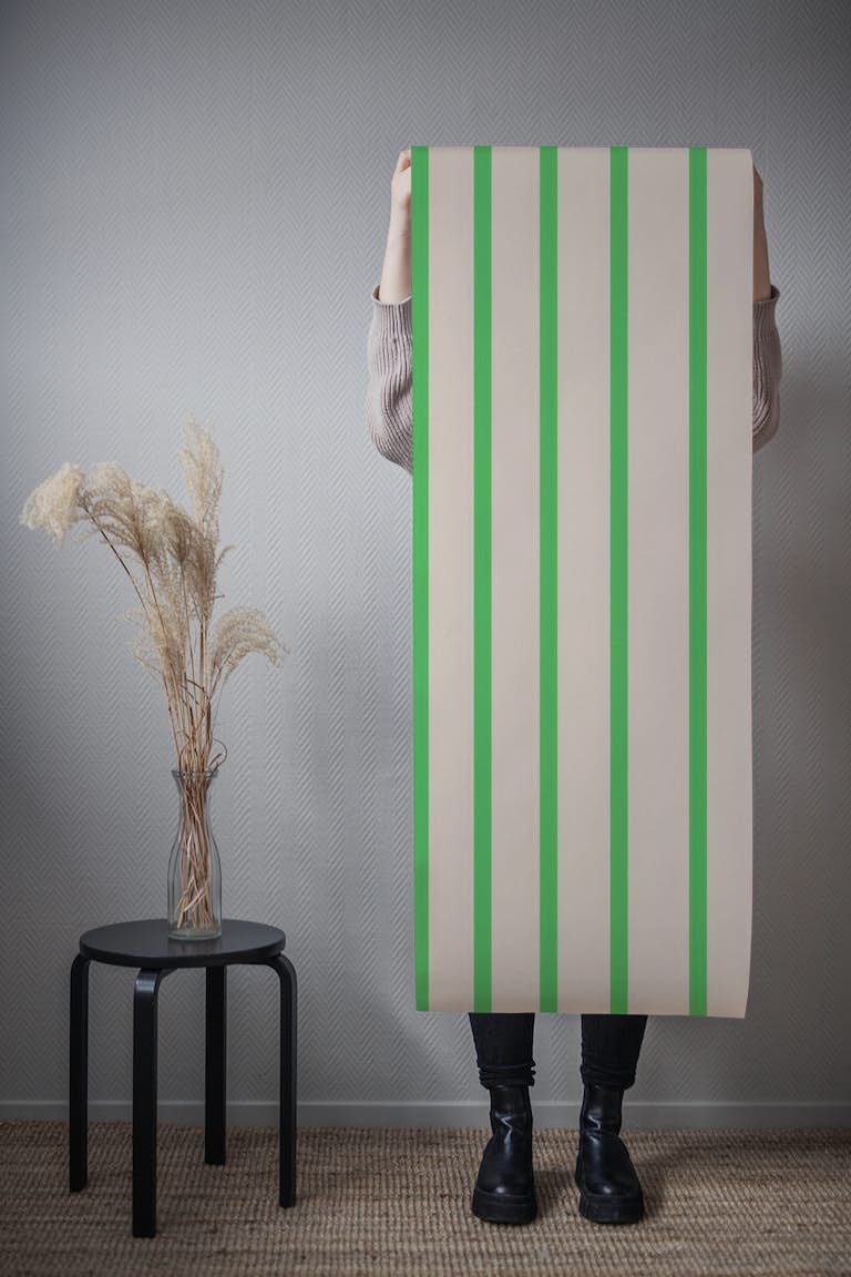 Grüne linien streifen soft wallpaper roll