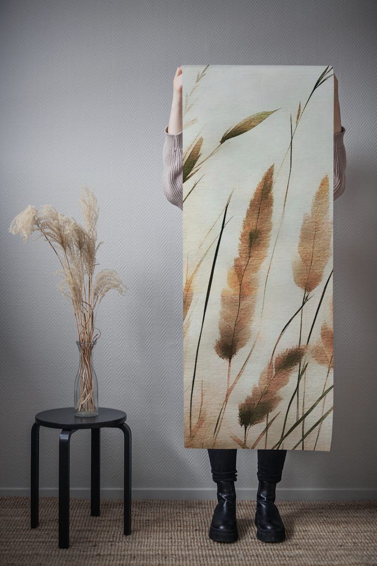 Pampas Grass Watercolor tapetit roll