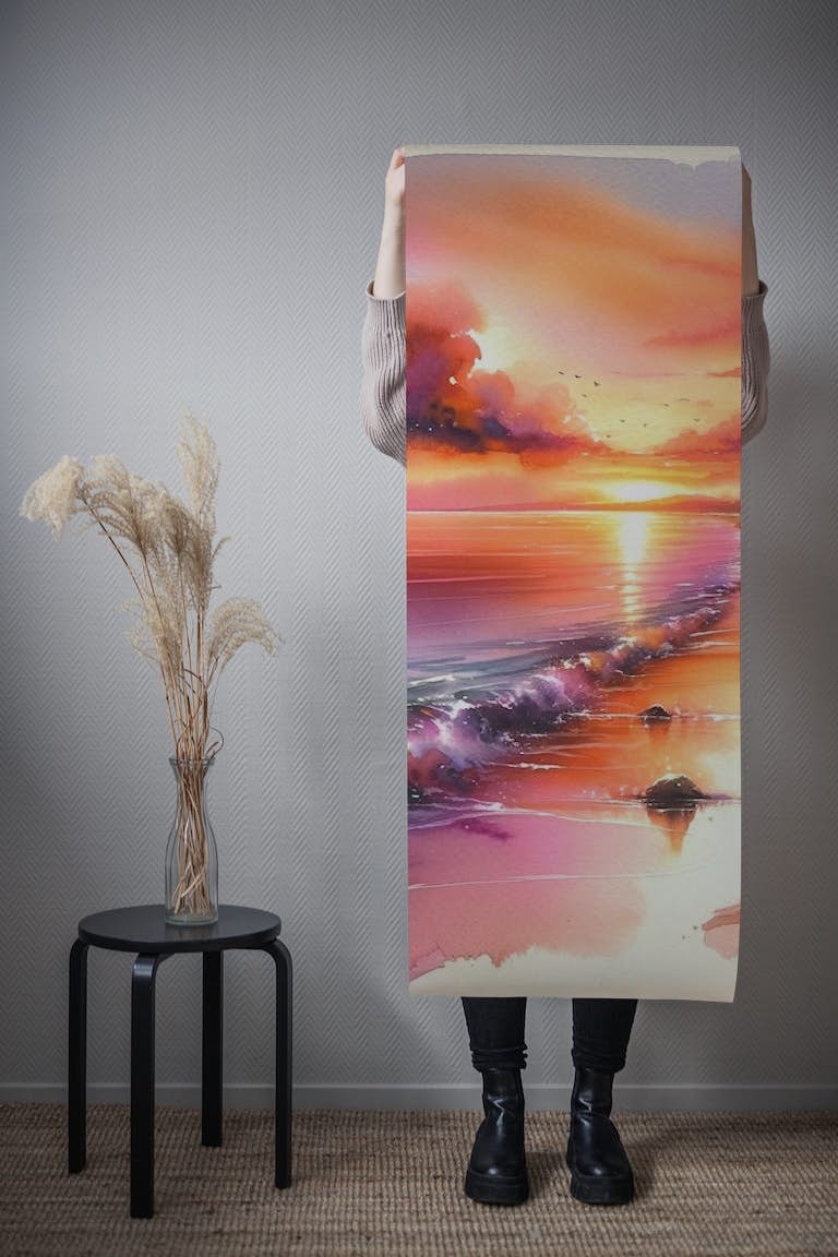 Sunset Serenity by the Sea papel de parede roll