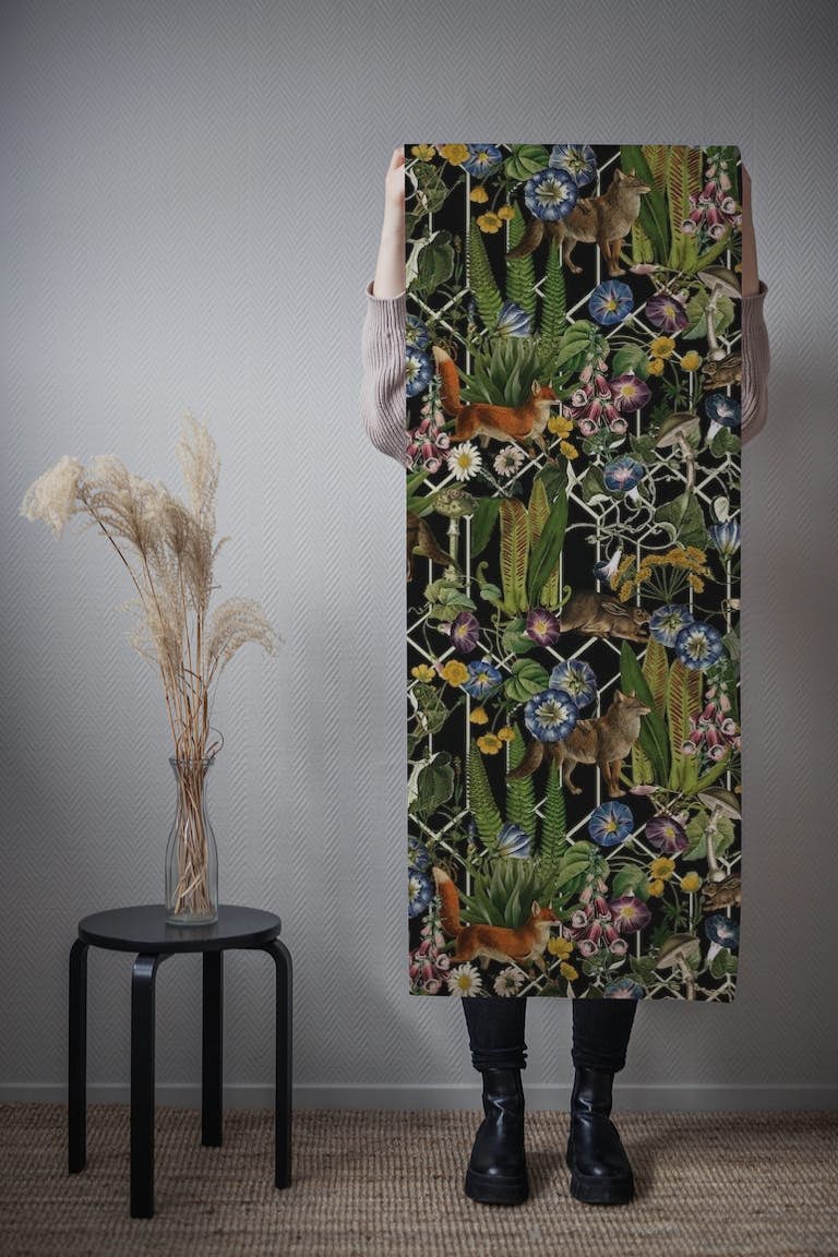 Vintage Mystic Animals And Flower Forest 1 tapeta roll