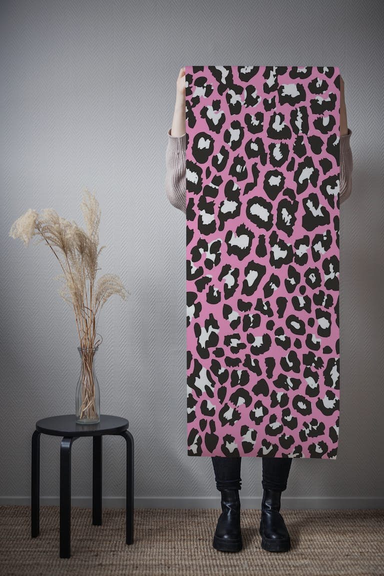 Pink Leopard behang roll