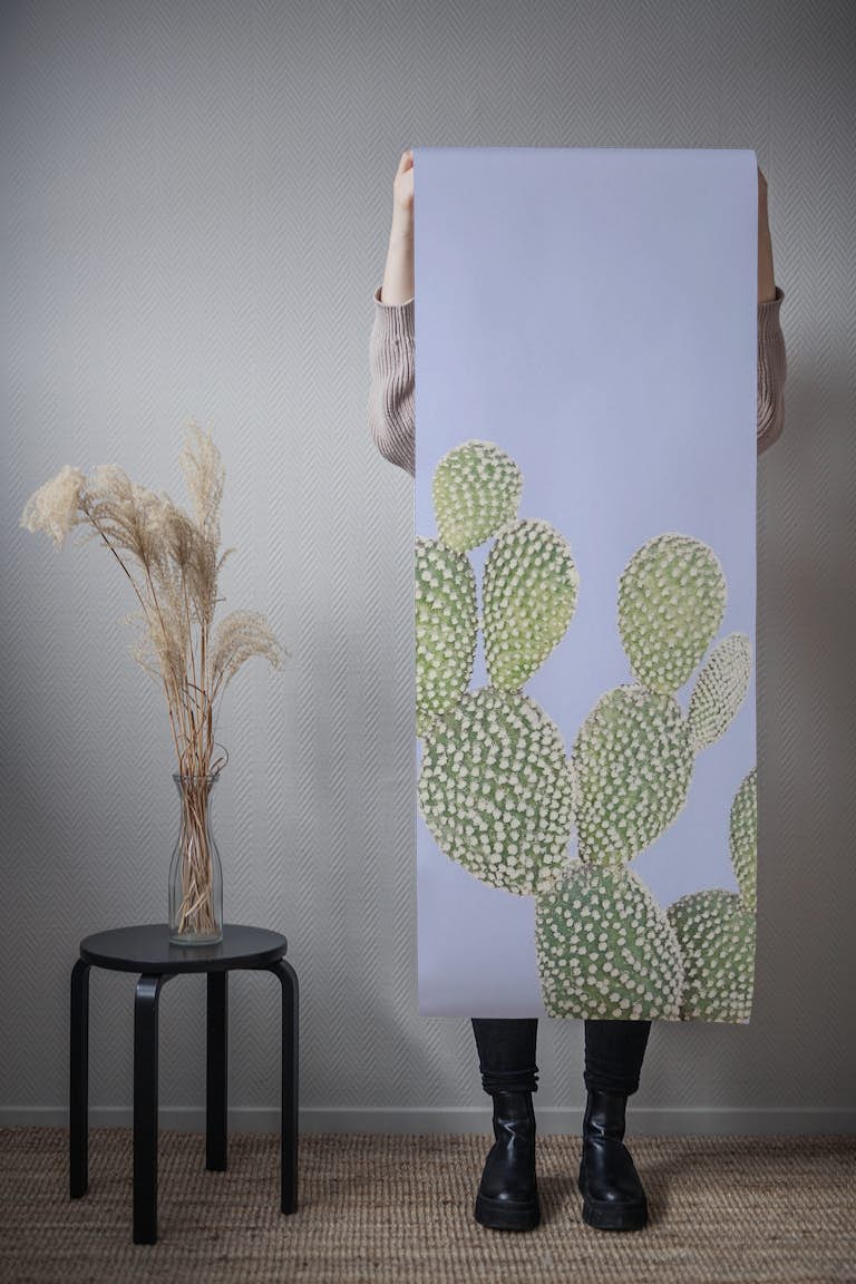 Cactus on Periwinkle wallpaper roll