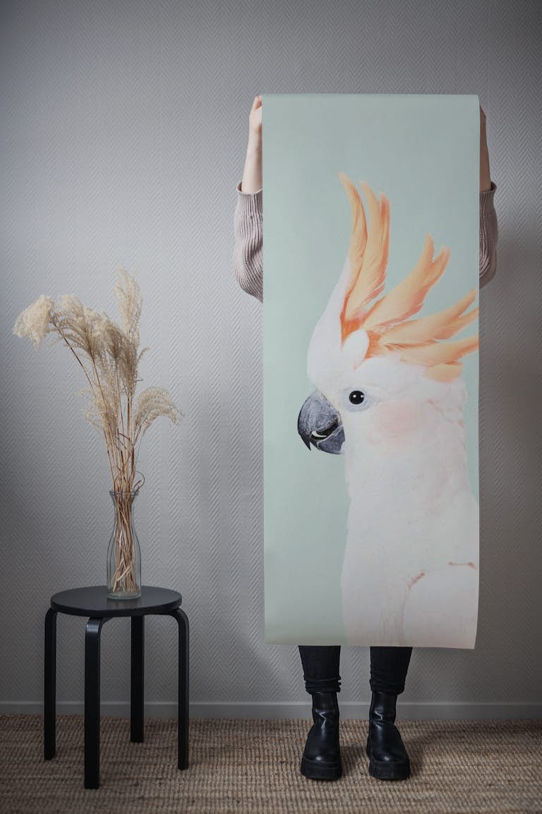 Cockatoo on Mint wallpaper roll