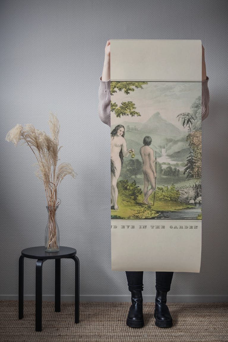 Adam And Eve Garden Of Eden papiers peint roll