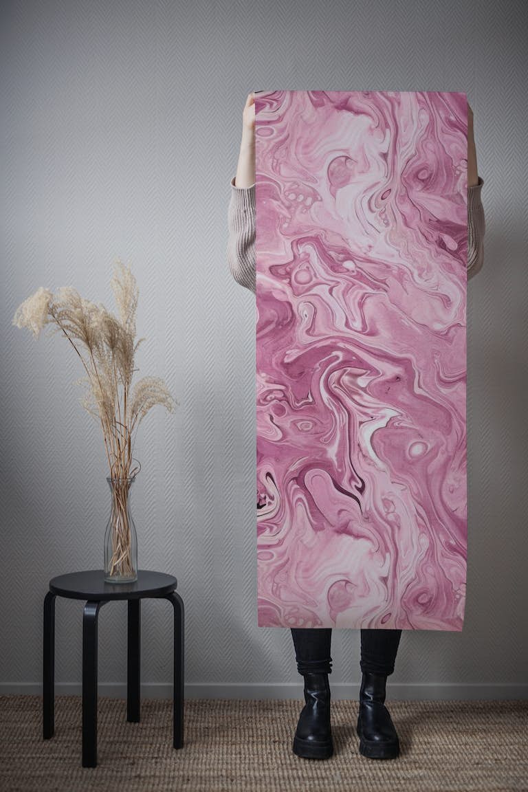 Pink Abstract Marble Mural tapet roll