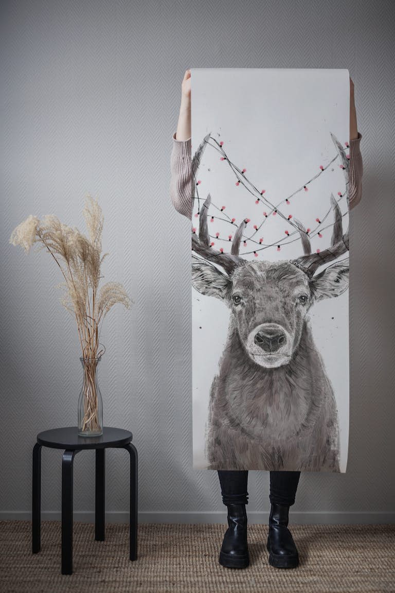 Xmas deer II wallpaper roll