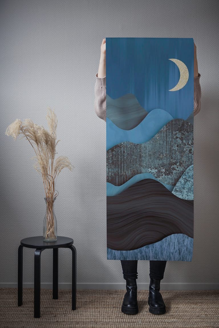 Blue Mountains Landscape Collage papel pintado roll