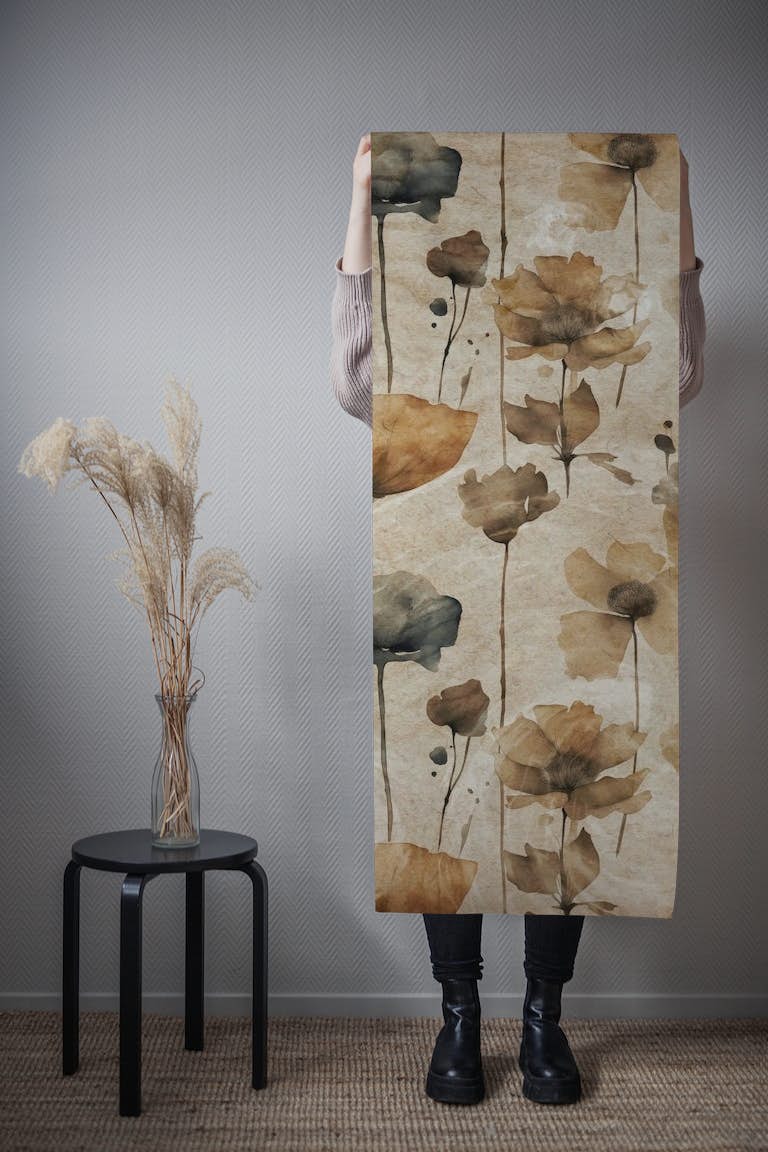 Autumn Dry Flowers wallpaper roll
