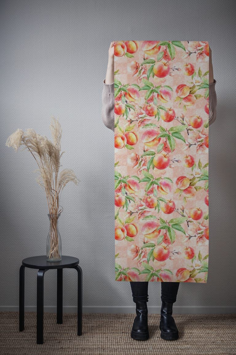 Peachy cheerful bright space tapet roll